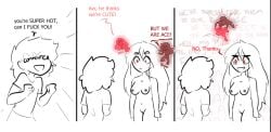 ace asexual asexual_tomboy casual comic completely_nude confused dialogue edit female human nipples nonsexual_nudity nude_female orientation_play overly_sarcastic_productions pale_skin pussy red_(overly_sarcastic_productions) rejection stated_sexuality tagme_(artist) tomboy tomboy_asexual youtube