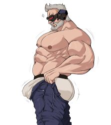 1boy ass bara big_ass big_bulge big_butt bulge da_ddy22 dadee erection male male_only mature mature_male muscular muscular_male older_male overwatch soldier_76 solo solo_male tight_pants_(meme)