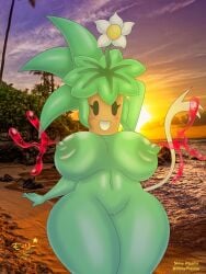 1girls 2023 amateur_artist anthro areolae armpits beach big_breasts blaster_master blush breasts colored_skin completely_nude completely_nude_female female female_only green_skin kanna_(blaster_master) lactating lactation large_breasts mob_face monster_girl naked naked_female nipples nude nude_female plant_girl plantie pussy remake smile solo solo_female sunset superstarplasma tail unusual_lactation watermelon_juice