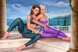 2girls arya_stark female female_only french_nails game_of_thrones house_of_the_dragon milly_alcock multiple_girls rhaenyra_targaryen rzhevskii yuri