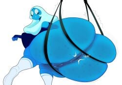 2023 alien alien_girl anus anus_peek asshole barrybbeesly big_ass blank_background blue_diamond blue_diamond_(steven_universe) blue_dress blue_skin butthole cartoon_network diamond_authority dress_lift gem_(species) huge_ass looking_down milf non-human older_female pussy simple_background steven_universe straps white_background white_hair white_stockings winking_anus worm's-eye_view