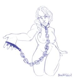 1girls big_breasts blindwildcat blizzard_entertainment chain_leash collar female human human_(world_of_warcraft) jaina_proudmoore leash sketch solo warcraft world_of_warcraft