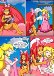 anthro bbmbbf comic koopaling mario_(series) nintendo palcomix peach_x_wendy_4_(comic) princess_peach scalie super_mario_bros. wendy_o._koopa yuri