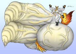 2_penises 2_tails 4_arms absurd_res anthro ass balls big_balls big_butt big_muscles big_penis bodily_fluids canid canine canis diphallia diphallism elysios elysios_(elysios) foreskin fox genital_fluids genitals hair hi_res huge_balls huge_butt huge_cock huge_muscles humanoid_genitalia hybrid hyper hyper_balls hyper_genitalia hyper_muscles hyper_penis male mammal multi_arm multi_genitalia multi_limb multi_penis multi_tail muscular muscular_male nipples penis precum solo tail thick_thighs vein veiny_balls veiny_muscles veiny_penis wolf