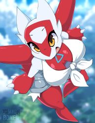 big_breasts breasts female flying latias pokemon pokemon_(species) skwidbone