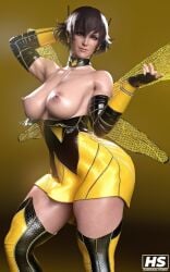 1girls 3d areolae breasts capcom female female_only fiorayne hagiwara_studio marvel marvel_comics monster_hunter monster_hunter_rise nipples short_hair solo tagme wasp_(cosplay)