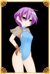 carrot_(dungeon_party) dungeon_party purple_hair short_hair tight_clothing