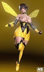 1girls 3d areolae breasts capcom female female_only fiorayne hagiwara_studio marvel marvel_comics monster_hunter monster_hunter_rise nipples short_hair solo tagme wasp_(cosplay)