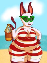 animal_crossing anthro big_breasts breasts drawersimply female fur olivia_(animal_crossing)