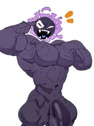 akachionmain anthro balls bara barazoku big_balls big_penis furry gastly gay ghost male male_only muscles muscular nintendo nude penis pokemon solo solo_male