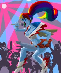 1futa bottomless crowd cum_drip dancing equestria_girls friendship_is_magic futanari microphone miniskirt my_little_pony no_panties penis rainbow_dash_(eg) rainbow_rocks singing straight_hair tyrranux