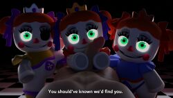 3d 3d_(artwork) baby_(fnafsl) circus_baby circus_baby_(fnaf) clothed clothing five_nights_at_freddy's five_nights_at_freddy's:_help_wanted g0g0g0g0g0g handjob human interracial justaperson_queendom light-skinned_male male_pov plush_baby plush_princess_(justaperson) plushie plushophilia pov pov_eye_contact red_hair sex shortstack straight white_body