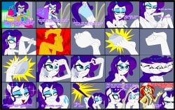 english_text equestria_girls friendship_is_magic horse human_to_feral humor maid_uniform mirror my_little_pony naked panties pony rarity_(eg) rarity_(mlp) shitpost shopping_bag straight_hair sunset_shimmer text transformation tyrranux undressing unicorn unicorn_horn vulgar