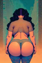 ai_generated ass back_view backside chubby chubby_female female pigtails tattoos thick_thighs