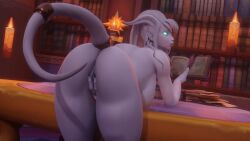 3d bent_over big_ass blizzard_entertainment draenei elly_(draenei) huge_breasts morilymory original_character pussy thick_thighs warcraft world_of_warcraft