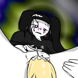 big_penis black_hair cum female hoodie male mascara niksa pale_skin penis pussy sex twintails vaginal_penetration wasted12345