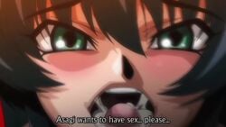 1girls animated anime_screencap asking_for_it closed_eyes cum cum_in_mouth female female_only female_pervert gokkun green_eyes green_hair hi_res horny igawa_asagi japanese_voice_acting long_hair looking_at_viewer murakami_teruaki naughty_face open_mouth ova pubic_hair_in_mouth smile sound stray_pubic_hair tagme taimanin_(series) taimanin_asagi text tongue tongue_out video voice_acted