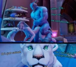 1boy 1girls 3d all_fours blizzard_entertainment bulldog_position dialogue doggy_style draenei elly_(draenei) huge_breasts morilymory original_character sex thick_thighs vaginal_penetration vaginal_sex warcraft world_of_warcraft