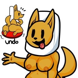 anthro big_ass big_breasts breasts bubble_butt canine huge_ass lewdewott nintendo super_mario_maker undodog