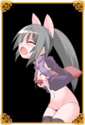 animated animated animated bow dungeon_party gray_hair groping_breasts millete panties small_breasts