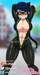 1girls cat_ears female green_eyes ladynoir_(character) marinette_cheng marinette_dupain-cheng miraculous_ladybug pk-studios tagme