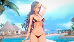 1girls 3d 3d_(artwork) armpit bare_midriff belly_button big_breasts bikini black_bikini black_hair bracelet earrings exposed_torso hi_res highres koikatsu large_breasts latina midriff mole mole_on_breast mole_under_eye navel necklace nijihub nijisanji nijisanji_en red_eyes scarle_yonaguni solo solo_female solo_focus sunlight swimsuit swimwear virtual_youtuber