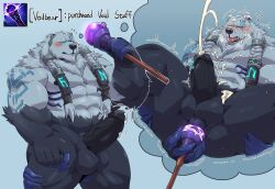 2023 abs anthro balls bear big_muscles black_body black_fur blue_background blush bodily_fluids claws cum cum_on_body cum_on_face cumshot dildo dildo_insertion ejaculation ejaculation_while_penetrated english_text erection fur gay genital_fluids genitals hi_res jumperbear league_of_legends lying male male_anthro mammal markings messy muscular muscular_male nude nude_male on_back pecs penetration penis pleased_expression polar_bear riot_games sex_toy sex_toy_insertion shaking simple_background sitting solo solo_focus teeth_showing text thought_bubble tongue tongue_out tuft ursine vein veiny_penis volibear white_body white_fur