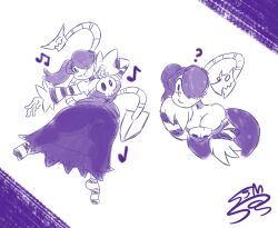 1girls 2022 alternate_breast_size big_breasts purple_hair sketch skullgirls solarmannstudio solo squigly stitched supahstudiomann_(artist) thick_hips thick_thighs wide_hips zombie zombie_girl