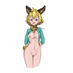 bare_breasts breasts cat_ears cat_eyes catgirl female half-dressed half_naked joy_(mobile_legends) medium_breasts mobile_legends mobile_legends:_bang_bang naked naked_female nekomimi nude nude_female short_hair smaller_female teasing