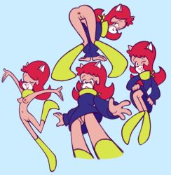 anus ass boots bottomless breasts cat_ears cattanooga_cats chipposter hanna-barbera kitty_jo multiple_poses nipples nude pussy red_hair skirt_lift upskirt