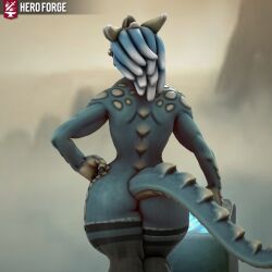 1boy ass big_ass big_butt blue_scales femboy hero_forge original_character reptile_humanoid reptilian scalie scalie_humanoid scalie_only solo solo_focus thick_hips thick_thighs