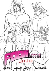 5boys battle_tendency ear_piercing earring earrings esidisi face_tattoo gay headband headgear headwear horn horns imminent_gangbang imminent_rape imminent_sex jojo's_bizarre_adventure joseph_joestar kars lip_piercing lip_ring long_hair male male_only muscular nose_piercing nose_ring piper_perri_surrounded santana tattoo wamuu yaoi