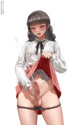 1dickgirl alternate_version_at_source alternate_version_available balls bangs big_penis blush blush_lines blushing_at_viewer boner boner_in_underwear bottomless brown_hair censor_bar censored censored_genitalia censored_penis clothed clothing cum cum_drip cumming cumshot dickgirl dickgirl_only ejaculation elleciel.eud fanart fear_and_hunger fear_and_hunger:_termina foreskin human jacking_off jerking jerking_off l large_penis light_skin long_hair marina_(fear_and_hunger) masturbation mostly_clothed orgasm panties panties_around_legs panties_aside panties_down penis penis_out pinup precum precum_bubble precum_drip precum_on_penis precum_string presenting presenting_hindquarters presenting_penis shy skirt_lift skirt_lifted_by_self skirt_pull skirt_up solo standing stroking stroking_cock touching_self trans_woman transfem uncircumcised uncircumcised_penis uncut upskirt