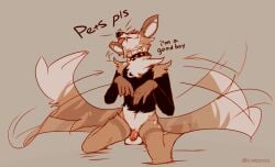 2020s 2023 anthro balls biped blep bottomless bottomless_anthro bottomless_male brown_body brown_fur canid canine canis cantio_(lawyerdog) closed_eyes clothed clothing collar coyote digital_media_(artwork) dipstick_tail english_text fangs flaccid foreskin fur genitals good_boy grey_background hi_res humanoid_genitalia humanoid_penis kneeling lawyerdog male mammal markings multicolored_body multicolored_fur penis shoulderless_shirt simple_background smile solo spiked_collar spikes tail tail_markings tail_motion tailwag tan_body tan_fur teeth text tongue tongue_out white_balls white_body white_fur