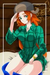 disney disney_channel elpuer_cotote gravity_falls green_eyes legs red_hair shirt straight_hair voluptuous voluptuous_female wendy_corduroy