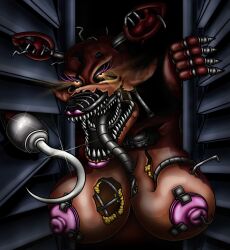 boobs closet female five_nights_at_freddy's five_nights_at_freddy's_4 happyanthro hook lipstick nightmare_foxy pink_lipstick pink_nipples rule_63 tongue