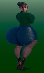 big_ass big_breasts breasts bubble_butt female huge_ass randoxwando thick_thighs wide_hips