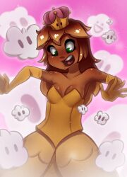 cosplay female mal_(malberrybush) malberrybush malyna mario_(series) new_super_mario_bros._u_deluxe peal_malyna princess princessification shocked small_breasts solo super_crown