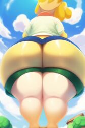 ai_generated animal_crossing big_booty huge_ass huge_thighs isabelle_(animal_crossing) nintendo novelai tagme thick_thighs video_game_mechanics