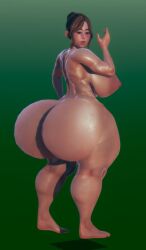 big_ass big_breasts breasts bubble_butt female huge_ass randoxwando thick_thighs wide_hips