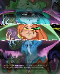 1girls eating english english_text female female_only female_to_futa futa_transformation futanari harry_potter hogwarts_legacy human intersex long_nails mirabel_garlick penis penis_growth solo streachybear text transformation