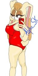 alpha_sk ass eyebrows iphone mother red self_upload selfie sonic_(series) sonic_the_hedgehog_(series) swimsuit swimwear vanilla_the_rabbit