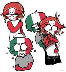 2boys chullo countryhumans handjob male male_only mexico_(countryhumans) peru_(countryhumans) princedoesstuff simple_background white_background yaoi