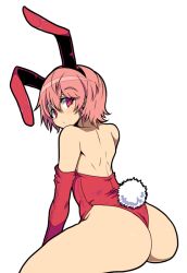 1girls alternate_costume animal_ears ass back back_view backless_outfit bare_back bare_shoulders bare_thighs big_ass blush breasts bunny_ears bunny_girl bunnysuit elbow_gloves est_(fire_emblem) fake_animal_ears female female_only fire_emblem fire_emblem:_mystery_of_the_emblem fire_emblem:_shadow_dragon_and_the_blade_of_light gloves headband kara_age leotard looking_at_viewer looking_back nintendo pink_hair playboy_bunny rabbit_ears rabbit_tail red_leotard short_hair solo strapless strapless_leotard tail thick_thighs thighs thong