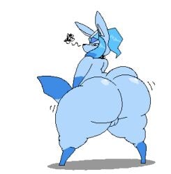 big_ass bubble_butt chuckforestlewd eeveelution glaceon huge_ass pokémon_(species) pokemon pussy thick_thighs wide_hips