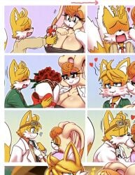 1boy 1girls age_progression cropped female fox furry heart huge_breasts kissing large_breasts lipstick lipstick_mark male michiyoshi miles_prower milf mother older_female older_woman_and_younger_boy rabbit sega sonic_(series) sonic_the_hedgehog_(series) tagme tails vanilla_the_rabbit wholesome younger_male