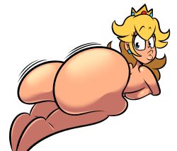 1girls ass big_ass blonde_hair bottom_heavy breasts bubble_butt completely_nude completely_nude_female crown ear_piercing earrings fat_ass female female_only huge_ass large_ass looking_at_viewer lying lying_on_stomach mario_(series) massive_ass naked naked_female nude nude_female oboithisisfunky piercing princess_peach royalty solo solo_female thick_ass transparent_background