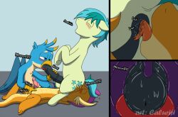 anal anal_sex anilingus anus caluriri dragon fellatio feral finger_fuck friendship_is_magic gallus_(mlp) griffon hands_on_butt interspecies masturbating_other my_little_pony my_little_pony_friendship_is_magic oral oral_sex penis pony rimming sandbar_(mlp) sex slurp smolder_(mlp)