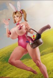 3d bimbo blonde_hair bunny_girl bunnysuit busty dildo equine_dildo horsecock horsecock_dildo huge_breasts juliet_starling lollipop_chainsaw looking_at_viewer nipple_pasties sekaithereturn smiling_at_viewer toys twintails