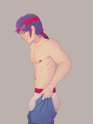 1boy 2023 abs biceps big_bulge brawl_stars briefs bulge chest digital_art digital_drawing_(artwork) digital_media_(artwork) fang_(brawl_stars) gay long_hair long_hair_male mañe male male_focus male_only man_boobs manboobs muscular muscular_arms muscular_chest muscular_male muscular_pecs nipples no_visible_genitalia pecs penis_bulge purple_hair sodainv solo solo_focus solo_male supercell tight_pants_(meme) topless underwear